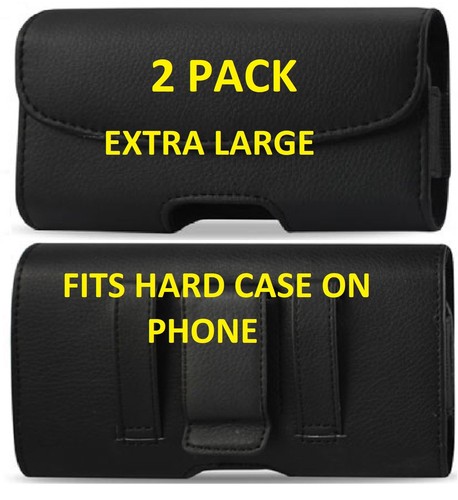 Pack black leather pouch - 2,